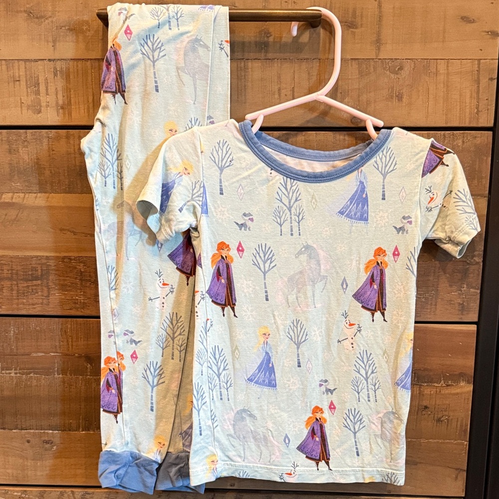 Little sleepies Disney Frozen Kids Pajama Set - Light Blue and Purple